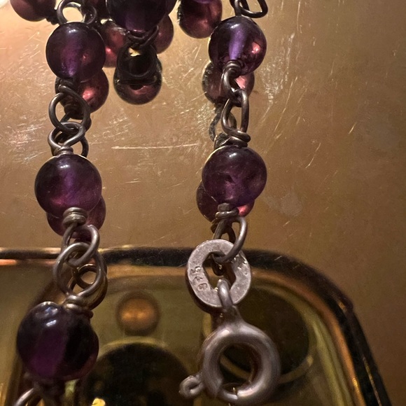 Purple Amethyst Beaded Bracelet - Picture 2 of 6